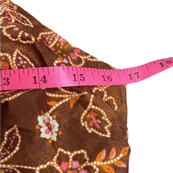 NWT J Crew Cropped Halter Top Brown Vintage Vines Floral Print Size 6 - Picture 10 of 11